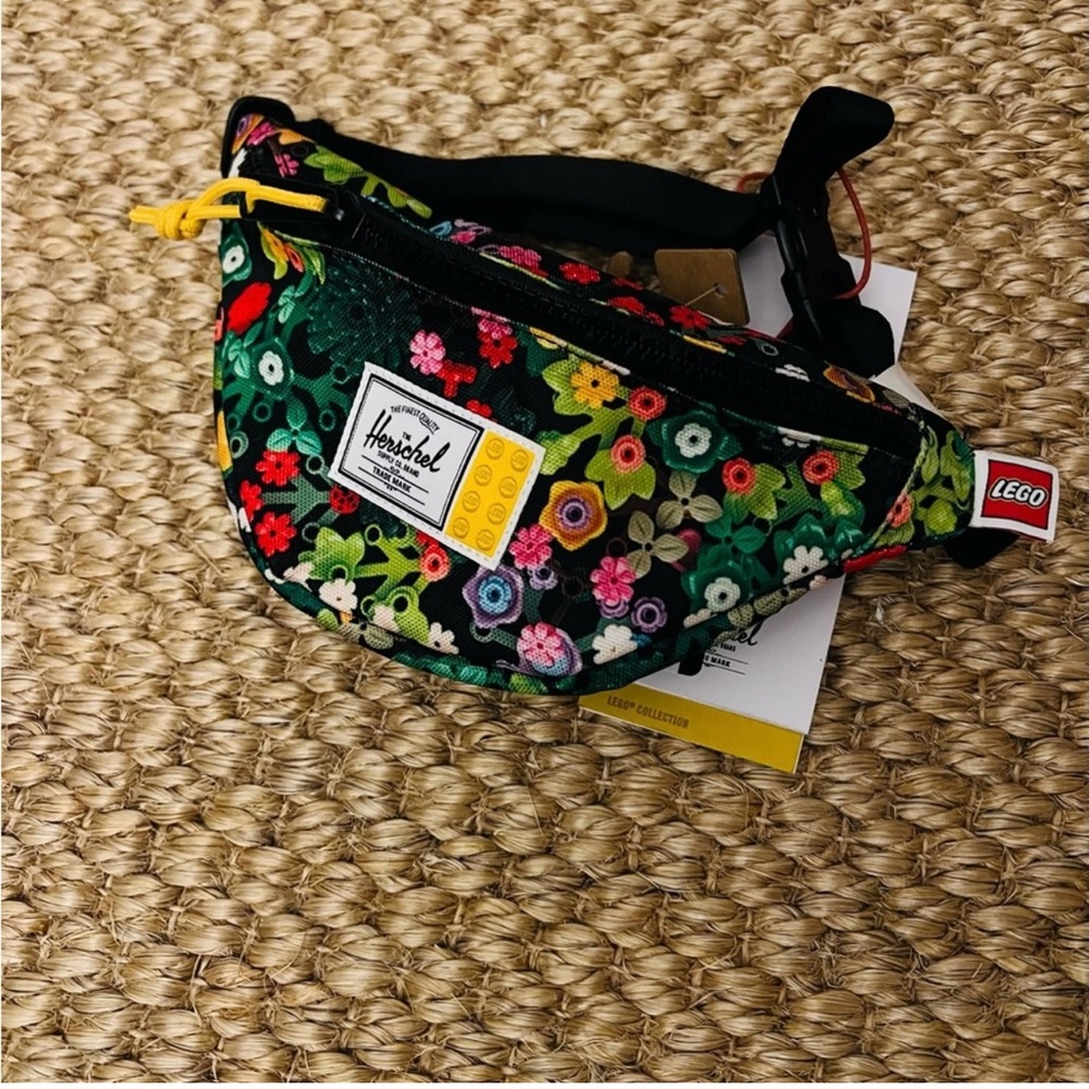 Herschel Floral Fanny Pack - Black with Multi-Color Flowers